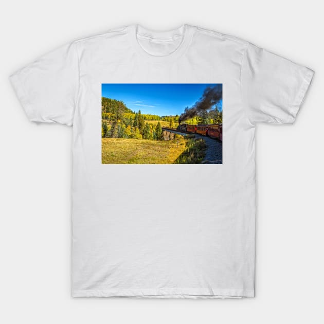 Cumbres and Toltec Narrow Gauge Railroad Route T-Shirt by Gestalt Imagery